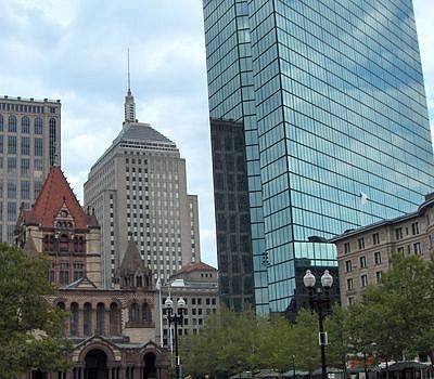 Photo: Boston, Eglise Trinity et Tour Hancock